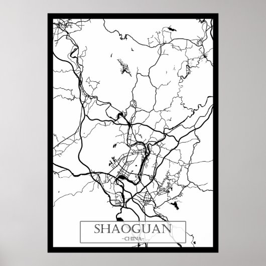 Stadtplan von Shaoguan, China Poster (Vorne)