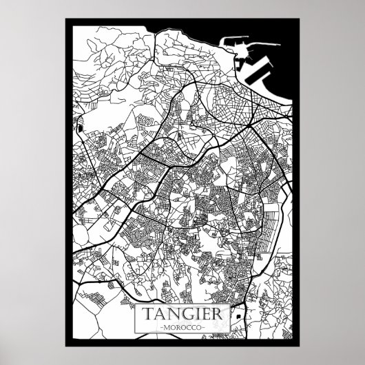Stadtplan von Tanger Marokko Poster (Vorne)