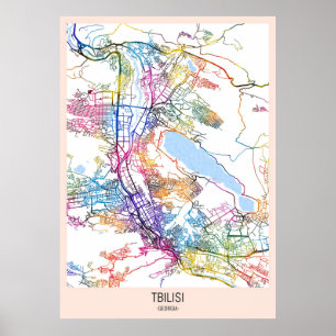 Stadtplan von Tiflis Georgien Poster
