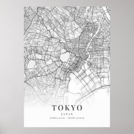 Stadtplan von Tokio Poster
