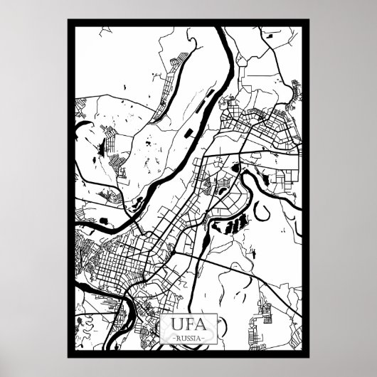 Stadtplan von Ufa Russland Poster (Vorne)