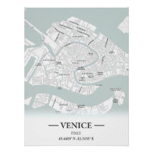 Stadtplan von Venedig im klassischen Stil, Italien