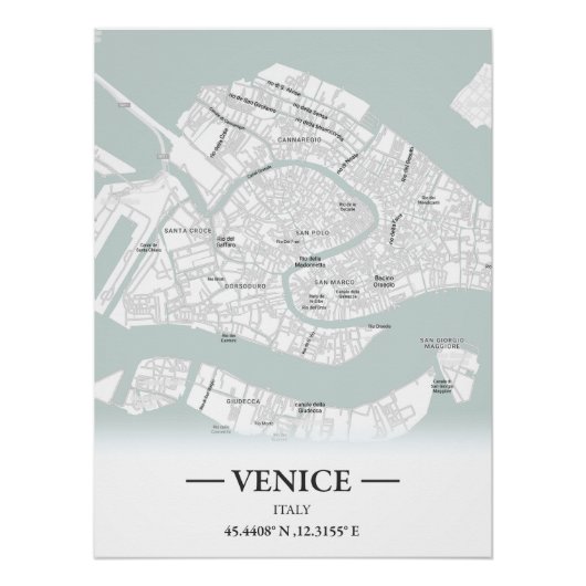 Stadtplan von Venedig im klassischen Stil, Italien Poster (Vorderseite)