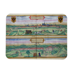 Stadtplan von Wien und von Buda, von 'Civitates Magnet