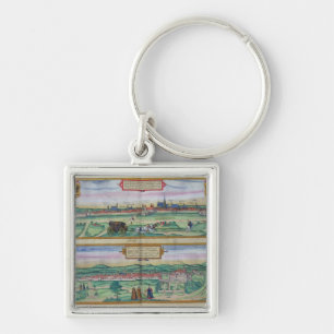 Stadtplan von Wien und von Buda, von 'Civitates Schlüsselanhänger