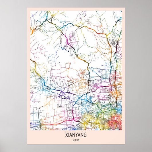 Stadtplan von Xianyang, China Poster (Vorne)
