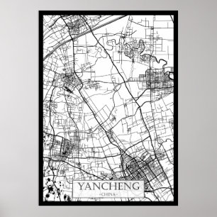Stadtplan von Yangzhou, China Poster