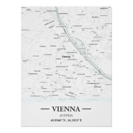 Stadtplan Wien, Österreich im klassischen Stil Poster
