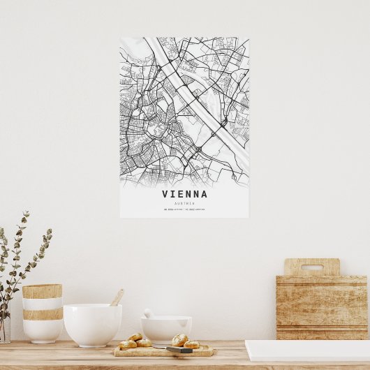 Stadtplan Wien Poster (Küche)
