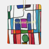 Stadtpläne in mehrfarbigen Quadraten Keramikornament (Links)