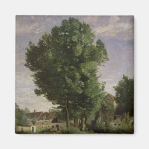 Stadtrände eines Dorfs nahe Beauvais, c.1850 Magnet