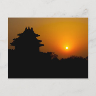 Stadts-Sonnenuntergang Postkarte