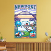 Stadtsichten - Newport, Oregon Leinwanddruck (Insitu (Wohnzimmer))