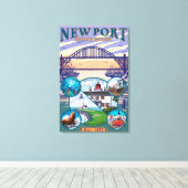 Stadtsichten - Newport, Oregon Leinwanddruck (Insitu (Holzboden))