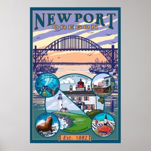 Stadtsichten - Newport, Oregon Poster