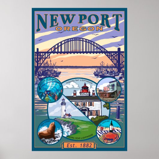 Stadtsichten - Newport, Oregon Poster (Vorne)