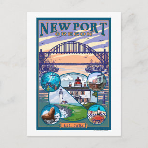 Stadtsichten - Newport, Oregon Postkarte