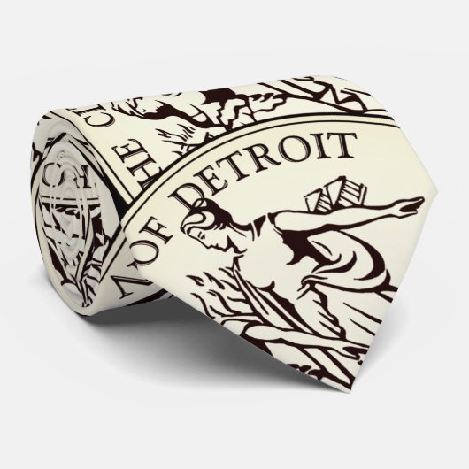 Stadtsiegel von Detroit Krawatte (Gerollt)