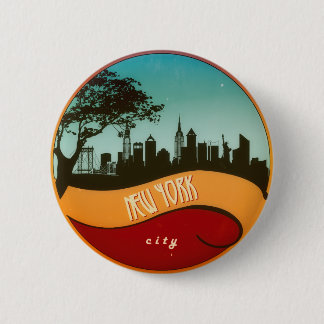 Stadtskyline-Retro Vintager Knopf New York NYC Button