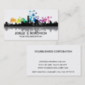 Stadtskyline-Silhouette-Regenbogen-Blasen Visitenkarte (Vorne/Hinten)