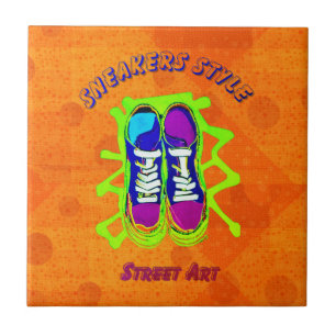 Stadtstil: Street Art Stretched Canvas Print Fliese