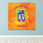 Stadtstil: Street Art Stretched Canvas Print Leinwanddruck (Insitu (Holzboden))