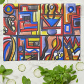 Stadtstraße 2-Modern geometrisch Küchentuch (Gefaltet)