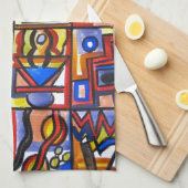 Stadtstraße 2-Modern geometrisch Küchentuch (Viertel Falte)
