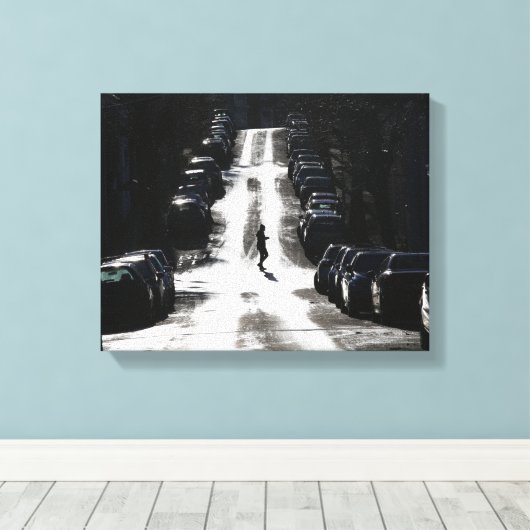 Stadtstraße Leinwanddruck (Insitu (Holzboden))
