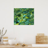 Stadtstruktur Amsterdam Poster (Küche)