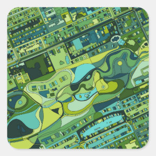 Stadtstruktur Amsterdam Quadratischer Aufkleber
