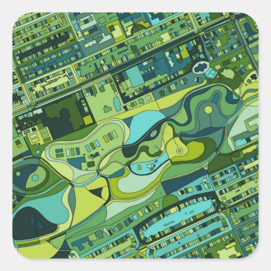 Stadtstruktur Amsterdam Quadratischer Aufkleber (Vorderseite)