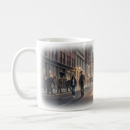 Stadtsymphonie der stillen Hoffnung Kunstbecher Kaffeetasse (Links)