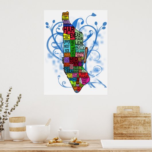 Stadtteile Manhattan Print Poster (Küche)
