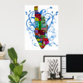 Stadtteile Manhattan Print Poster (Heimbüro)