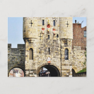 Stadttor in York in North Yorkshire Postkarte