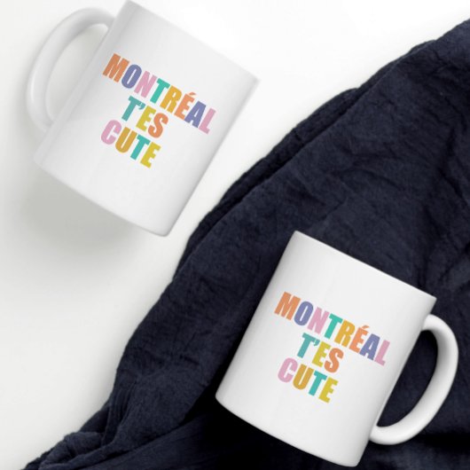 Stadttypografie von Montreal Moderne farbenfrohe T Kaffeetasse