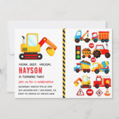 Stadtverkehr LKW 2. Geburtstag Party Einladung (Vorderseite)