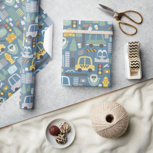 Stadtverkehr Reiseverkehr Kinder Geschenkpapier (Kunsthandwerk)