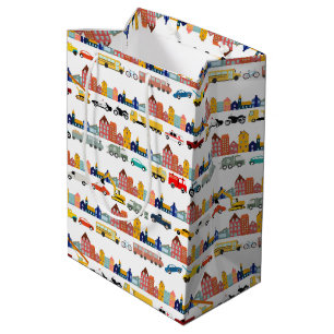 Stadtverkehrsfahrzeuge Lastwagen Autos Kinder Mittlere Geschenktüte