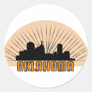 Stadtzeichen Oklahoma Runder Aufkleber
