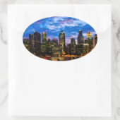 Stadtzentrum Ovaler Aufkleber (Tasche)