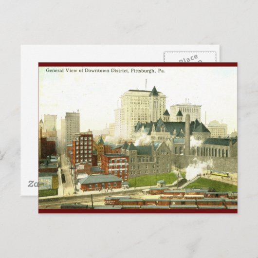 Stadtzentrum, Pittsburgh 1915 Vintag Postkarte (Vorne/Hinten)