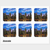 Stadtzentrum Quadratischer Aufkleber (Blatt)