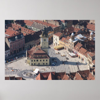 Stadtzentrum von Brasov Poster