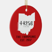 Stadtzipweihnachtsverzierung Ohios Keramik Ornament (Rechts)