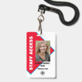 STAFF ACCESS PHOTO I.D. SECURITY PASS AUSWEIS (Vorderseite mit Schlüsselband)