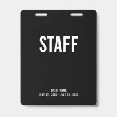 Staff All Access Pass Backstage ID Ausweis (Vorderseite)