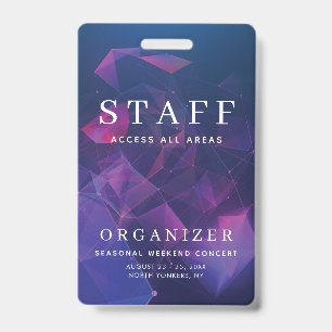 Staff All Access Pass Konzert Backstage Geometrisc Ausweis