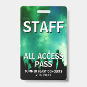 STAFF All Access Pass Konzertveranstaltung Ausweis (Vorderseite)
